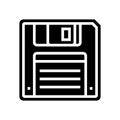 floppy disk saving loading data glyph icon vector illustration Royalty Free Stock Photo