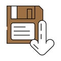 floppy disk saving loading data icon color illustration Royalty Free Stock Photo