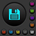 Floppy disk with vignette dark push buttons with color icons Royalty Free Stock Photo