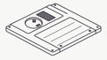 Floppy Disk. Vintage Computer Storage and Data, vector design Generative AI Royalty Free Stock Photo