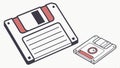Floppy disk, vintage data storage and retro technology design vector design Generative AI Royalty Free Stock Photo