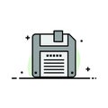 Floppy, Diskette, Save  Business Flat Line Filled Icon Vector Banner Template Royalty Free Stock Photo