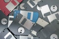 Floppy Disks magnetic computer data storage. Royalty Free Stock Photo