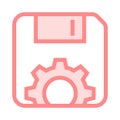 Floppy setting color line icon Royalty Free Stock Photo