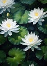 Summer beauty nature green flowers plant pond blossom lotus lily water background garden Royalty Free Stock Photo