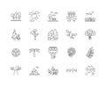 Flora and fauna line icons, signs, vector set, outline illustration concept Royalty Free Stock Photo