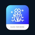 Flora, Floral, Flower, Nature, Rose Mobile App Button. Android and IOS Line Version Royalty Free Stock Photo