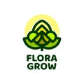 flora grow flower bloom nature logo concept design illustration