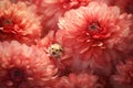 Small daisy macro close-up insect nature spring ladybird flower white bug ladybug red Royalty Free Stock Photo