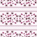 Flora seamless pattern, cute cartoon flowers white background Royalty Free Stock Photo