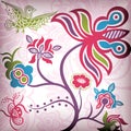 Floral Abstract with Bird Royalty Free Stock Photo