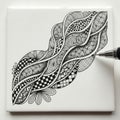 Of floral and abstract designs demonstrating detailed line work and Royalty Free Stock Photo