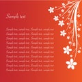 Floral abstract on red with sample text Royalty Free Stock Photo
