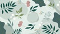 Floral Abstract Shapes Background. Minimal and natural Hand Drown Shapes and Doodles. Trees, leaves, botanic elements Royalty Free Stock Photo