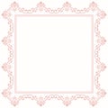 Floral Abstract Square Frame With Arabesques