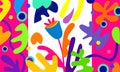 Floral abstraction, children\'s drawing, plants, flowers, abstract shapes Royalty Free Stock Photo