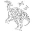 Hadrosaurus dinosaur coloring book page