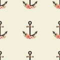 Floral anchor seamless background