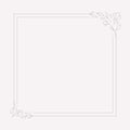 Floral antique frame elegant square border decor for invitation wedding card line vintage vector illustration Royalty Free Stock Photo