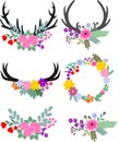 Floral Antlers and Deer Head Elements