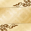 Floral arabesque background in sepia tones