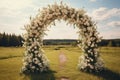 Floral arch for celebrating weddings, baptisms and communions.