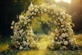 Floral arch for celebrating weddings, baptisms and communions.