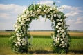 Floral arch for celebrating weddings, baptisms and communions.