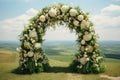 Floral arch for celebrating weddings, baptisms and communions.