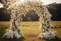 Floral arch for celebrating weddings, baptisms and communions.