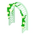 Floral arch icon isometric vector. Garden arch with clambering flowering plant