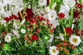 Floral arrangement with anigozanthos kangoroo paw flower, gladious sword lily, hypericum, astras and dahlias