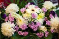 Floral arrangement at a baptismal party Royalty Free Stock Photo