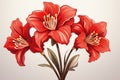 Floral arrangement, with a beautiful amaryllis flower.