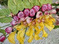 floral arrangement of calla lily, rose and yellow orchid Royalty Free Stock Photo