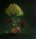 Flower composition. Dried plants. Vintage.