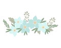 Floral arrangement of simple pastel-colored flowers in flat style vector illustration, symbol of spring, cozy home Royalty Free Stock Photo