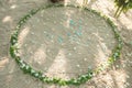 Floral arrangement at a wedding ceremony