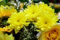Floral arrangements in yellow tone. Royalty Free Stock Photo