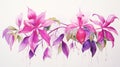 Floral Art Painting By Gia Ueto: Light Magenta And Magenta Watercolors