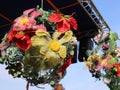 Floral autumn decoration in the breeze