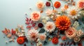 Floral Autumn Delight: A Stunning Composition of Natural Flowers on a Light Backdrop for Floristic Decoration and a Beautiful