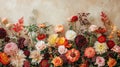 Floral Autumn Delight: A Stunning Composition of Natural Flowers on a Light Backdrop for Floristic Decoration and a Beautiful