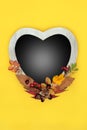 Floral Autumn and Thanksgiving Heart Frame Royalty Free Stock Photo