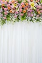 Floral backdrop in cozy room at the wedding