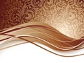 Floral Background In Brown Color