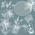Floral background with butterflies in vector