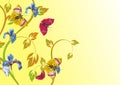 Floral background with butterfly