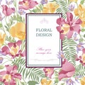 Floral background. Flower bouquet cover. Flourish pattern Royalty Free Stock Photo