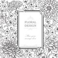 Floral background. Flower bouquet vintage cover. Flourish card w Royalty Free Stock Photo